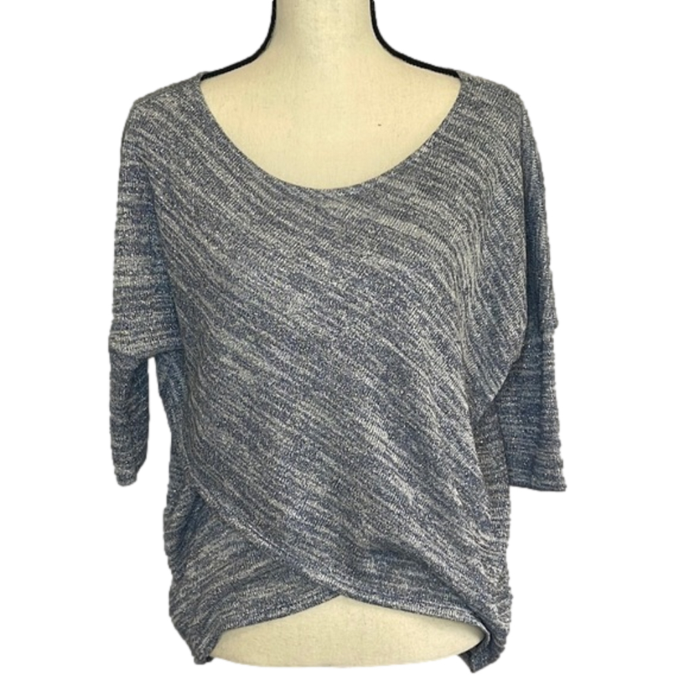 White House Black Market cross-cross top- navy blue with sparkle - size XS